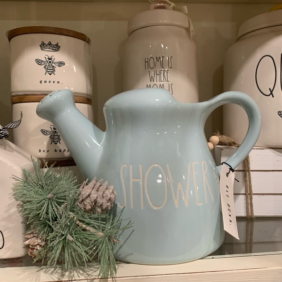 Rae Dunn powder blue SHOWER watering jug